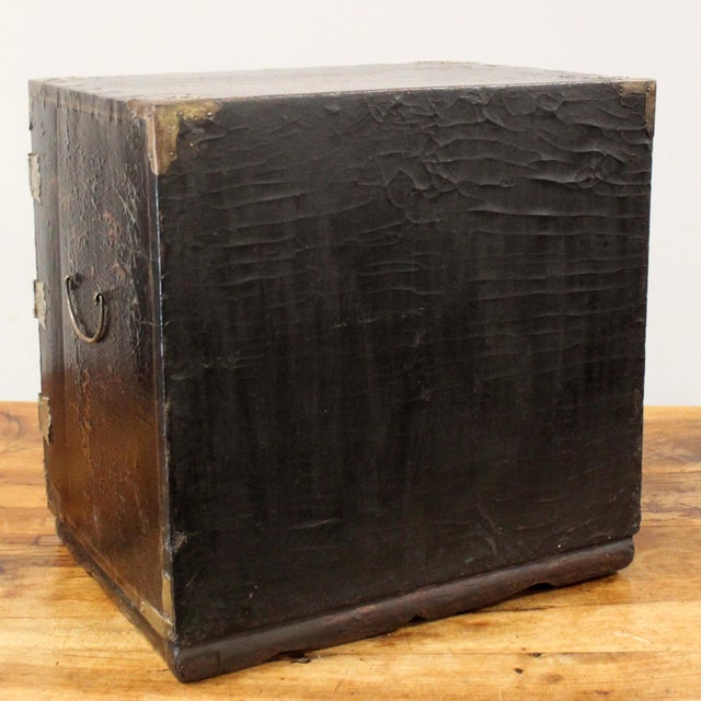 Antique Lacquered and Painted Traval Jewelry Cabinet, 1800s For Sale - Image 12 of 18
