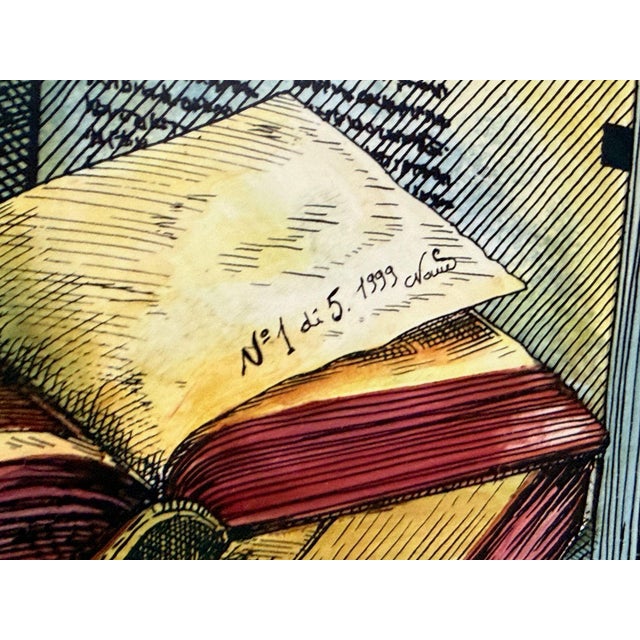 Piero Fornasetti, Rare Trompe L’Oeil “Libri” Four-Panel Folding Screen, Italy, 1999 For Sale - Image 10 of 10