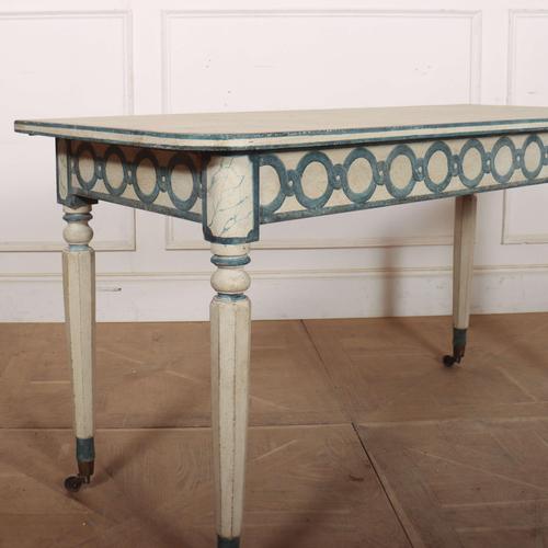 Interesting early 19th century English console table with later decoration. 1840. Clearance under rail is 24''. This piece...