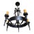 Antique Wrought Iron Chandelier With Botanical Torches For Sale
