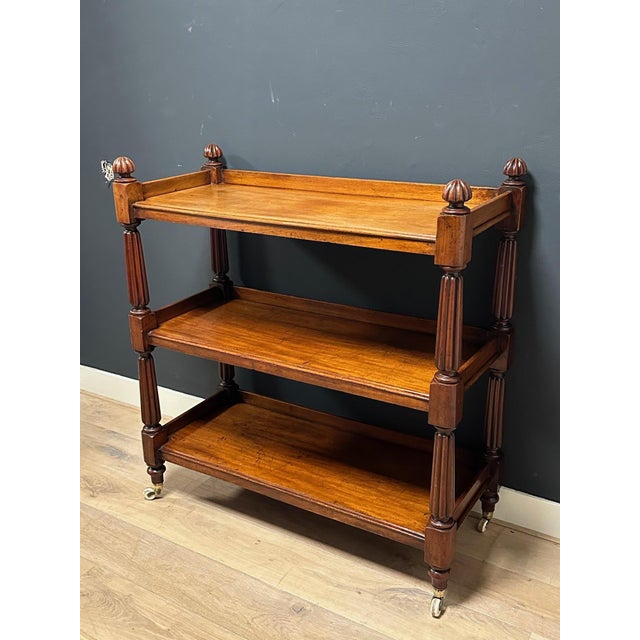 Brown Antique Mahogany Tiered Stand For Sale - Image 8 of 8