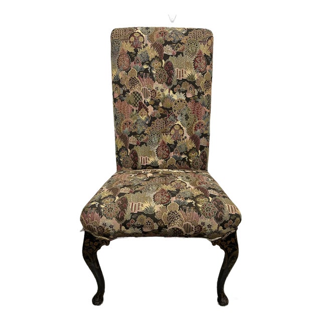 Vintage Chinoiserie Tapestry Chair For Sale