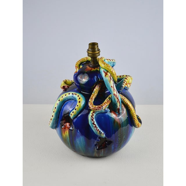 Sculptural Ceramic Table Lamp from Vallauris, France, 1950s For Sale - Image 4 of 13