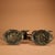 Bronze Pair of Vintage Bronze Galloping Horses – Gold Inlaid Figures on Stands For Sale - Image 8 of 10