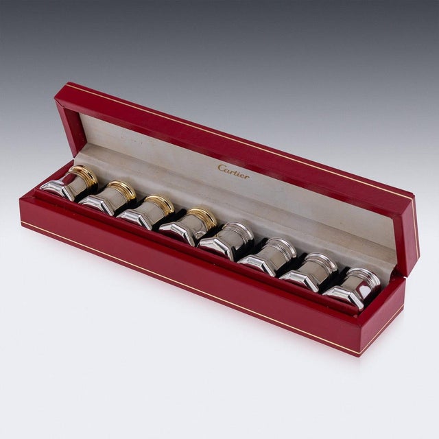 20th Century American Silver Salt & Pepper Shakers from Cartier, 1920s, Set of 8 For Sale - Image 4 of 8