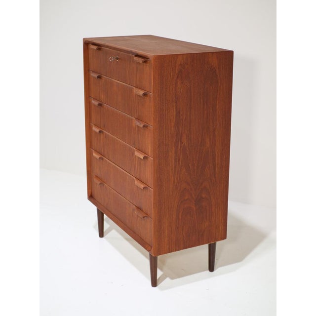 1960s Tall Vintage Danish Chest of Drawers in Teak, 1960s For Sale - Image 5 of 16