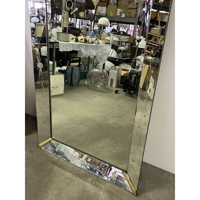 Vintage Venetian Mirror with Glass Frame and Embroidery, 1950s For Sale - Image 3 of 6