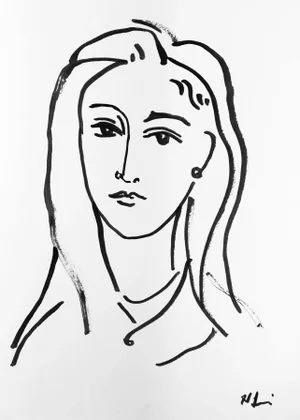 Portrait of a Girl $4 Drawing Ink Portrait on Paper