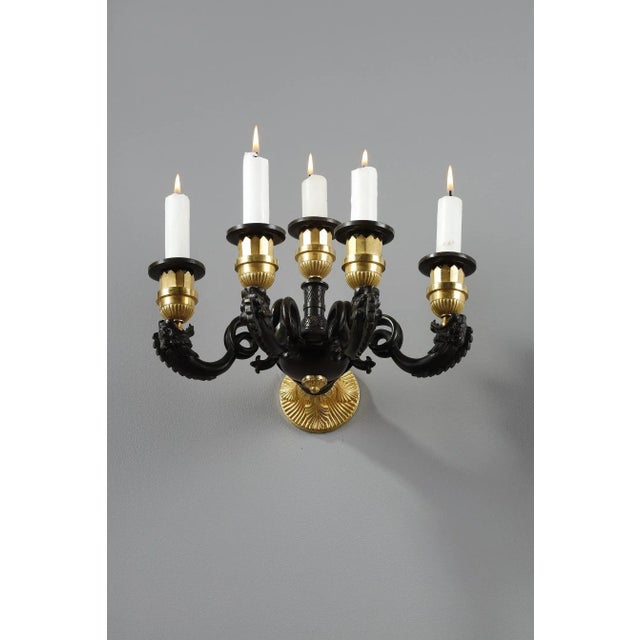 Restoration Period Sconces in Bronze, Set of 2 For Sale - Image 9 of 18