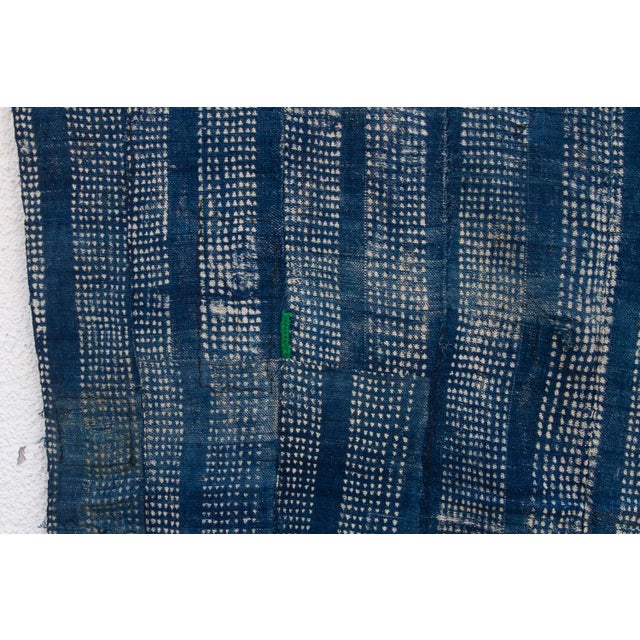 1970s Nomad's Loom Indigo Mud Cloth Throw For Sale - Image 5 of 7