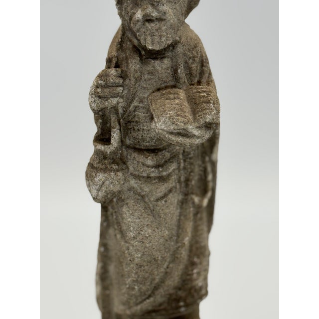 Stone Early 19th Century Hand-Carved Stone Figure – European Primitive Sculpture For Sale - Image 7 of 8
