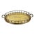 Vintage Faux Bamboo Brass Oval Tray For Sale