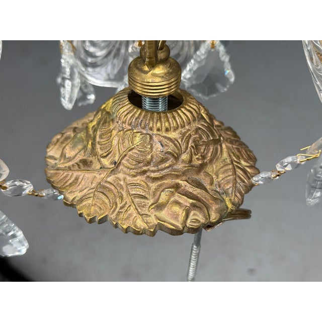 1960s Venetian Style, Large Chandeliers, Brass, Crystal - a Pair For Sale - Image 17 of 17