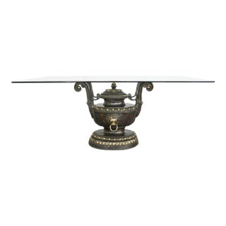 Vintage La Barge Neoclassical Glass Top Dining Table For Sale