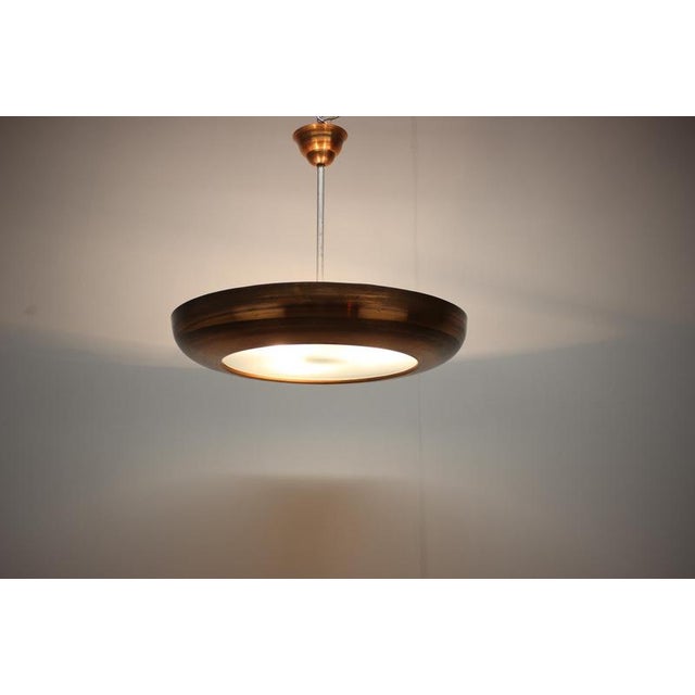 Large Art Deco Copper UFO Pendant, Former Czechoslovakia, 1930s For Sale - Image 11 of 15