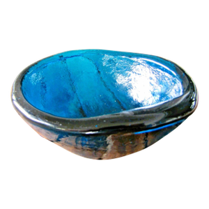 Italian Mid-Century Blue Glass Free Form Bowl 1950s Attributed to Murano