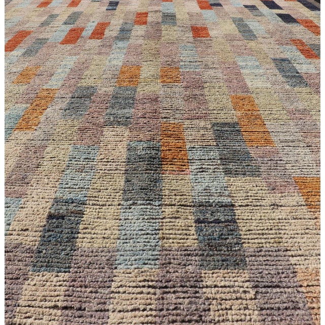 Measures: 7'0 x 9'6 Keivan Woven Arts Modern Abstract Rug, Colorful Design 7' x 9'6. Keivan Woven Arts / Rug/ AFG-39468,...