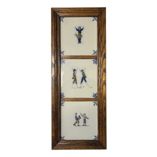 Dutch Three-Tile Panel by Tichelaar Makkum, 20th Century For Sale