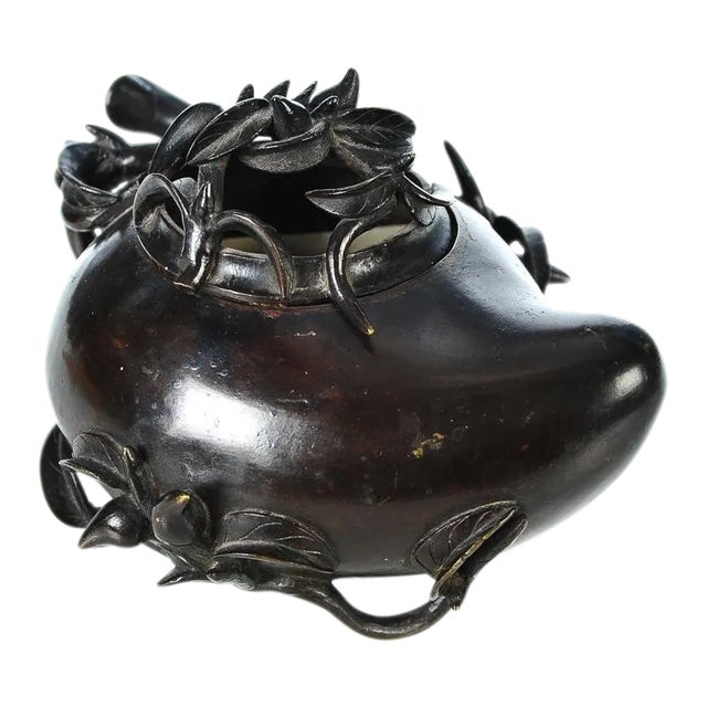 18th Century Antique Chinese Longevity Bronze Censer For Sale
