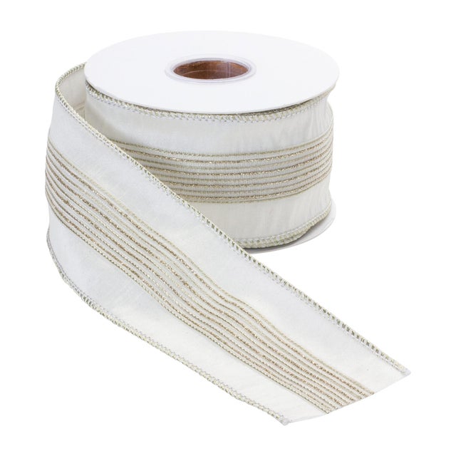 Add a touch of elegance to your holiday decor with this Wired Polyester Ribbon. Measuring 2.5" in width and 10 yards in...