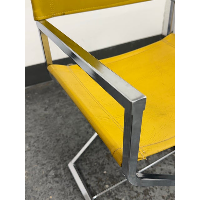 Director Style Yellow Armchair, Vintage For Sale - Image 10 of 12