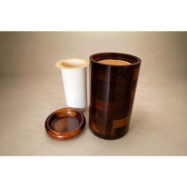 Brown 1960sBrazilian Modern Wine Holder with Lid in Rosewood & Imbuia Wood by Jean Dobré, 1960s - Lot 940 For Sale - Image 8 of 18