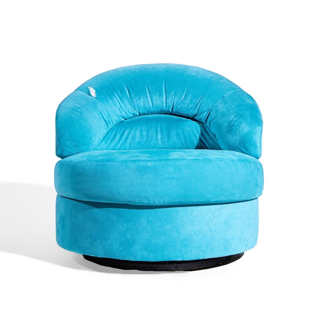 Mid 20th Century Directional Mid Century Swivel Lounge Chairs - Pair For Sale - Image 5 of 12