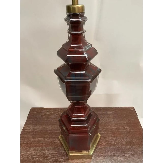 1940s Glass Table Lamp from Maison Baguès, 1940s For Sale - Image 5 of 8