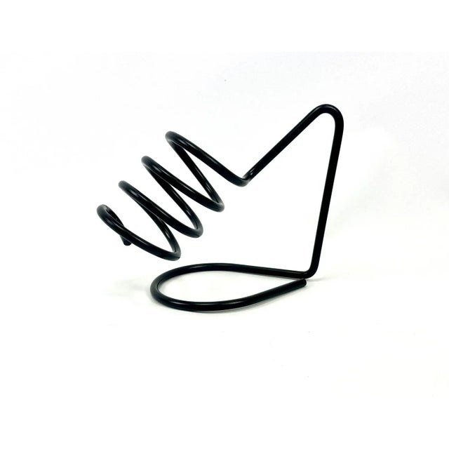 Black Mid-Century Spring Shaped Bottle Wine Holder, 1970s For Sale - Image 8 of 9