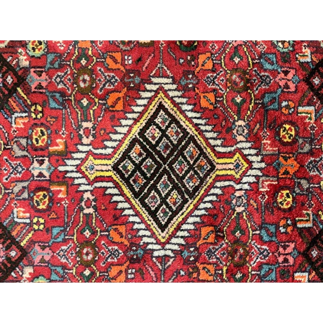 Wool pile genuine hand made vintage Persian Hamadan -