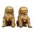 Pair of Vintage Cloisonné Gilt Bronze Guardian Lion Statues With Floral Enamel For Sale