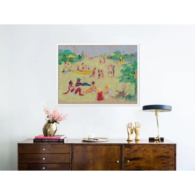 DESCRIPTION: In the Park by Happy Menocal in White Frame, Small Art Print SPECIFICATIONS: Type: Framed Paper. Framed Size...