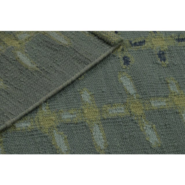 Green Rug & Kilim’s Scandinavian-Inspired Runner Rug, Blue With Minimalist Patterns For Sale - Image 8 of 8
