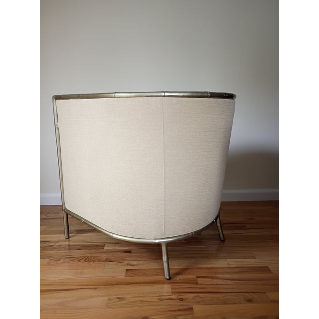 2010s A Pair Bernhardt Interiors Merideth Club Chairs Metal Faux Frame For Sale - Image 5 of 15