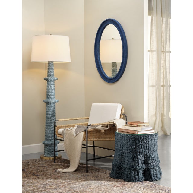 2020s Jamie Young Falda Side Table in Verdigris Dyed Seagrass For Sale - Image 5 of 6