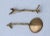 Neat and heavy (for their size) fork and spoon set made of brass inspired by nature. These have a nice weight which will...