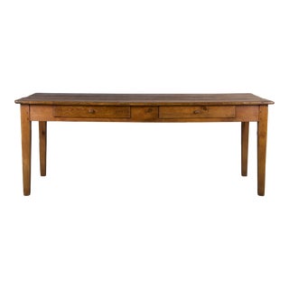 Antique Country French Farmhouse Pine Rustic Dining Table For Sale
