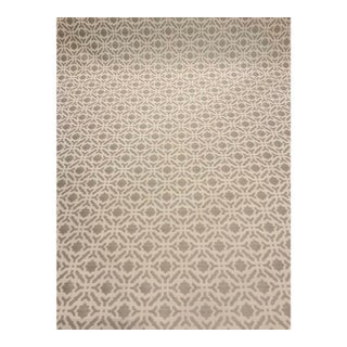 Modern Moroccan Style Cream and Gray Woven Designer Fabric - 27.5 Yards For Sale