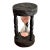 Vintage Rustic Carved Wood and Glass Hourglass For Sale