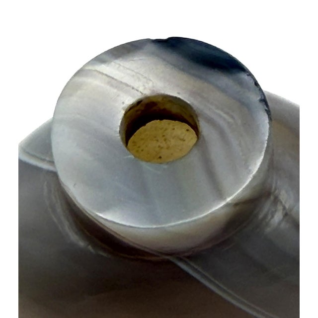 Vintage Well Hollowed Banded Agate Snuff Bottle For Sale - Image 12 of 14