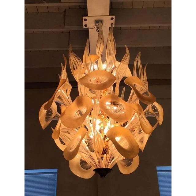Mid-Century Italian Murano Chandelier For Sale - Image 4 of 13