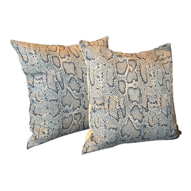 Blue Animal Print Pillows A Pair Chairish