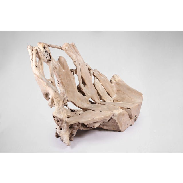 2020s Modern Free Form Teak Root Bench 29 For Sale - Image 5 of 12