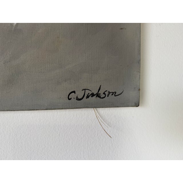 1970s C. Jackson Expressionist Abstract Oil on Canvas Painting – Signed For Sale - Image 11 of 12