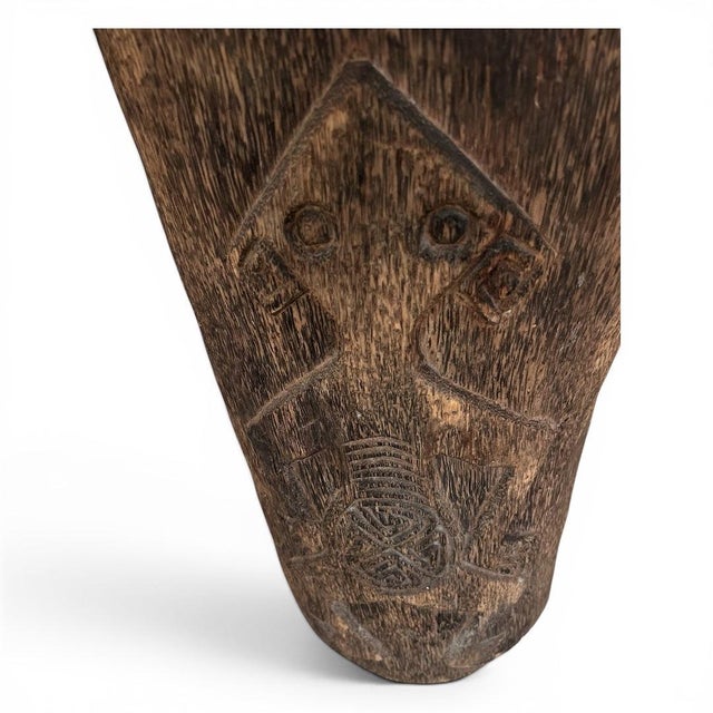 Vintage Hand Carved Tribal Head Sculpture For Sale - Image 4 of 5