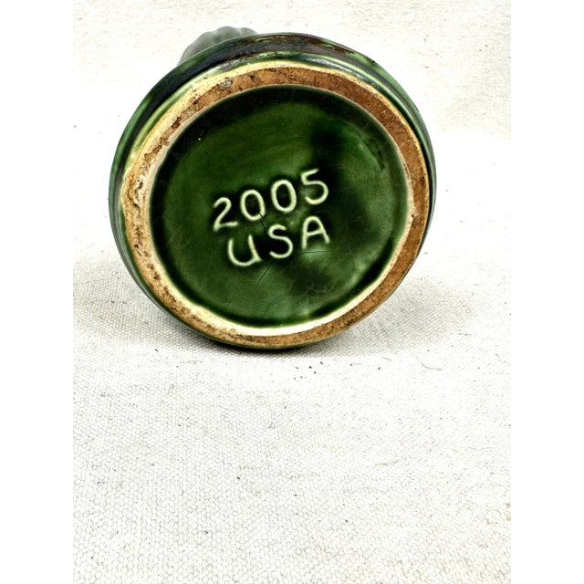Ceramic Vintage Green Usa Vase For Sale - Image 7 of 8