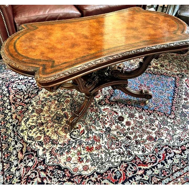 Wood Extremely Rare 19th Century Victorian Period Burr Walnut Carved Centre Table by John Richard European Crossroads For Sale - Image 7 of 11