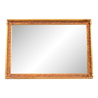 French Rococo Ornate Carved Gold Gilt Large Wall Mirror For Sale