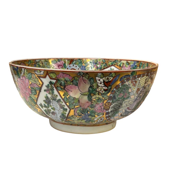 Ceramic Chinese Vintage Famille Rose People Scenery Porcelain Art Bowl For Sale - Image 7 of 12