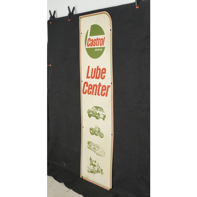 Traditional Vintage Vertical Castrol Motor Oil Lube Center Advertising Sign For Sale - Image 3 of 7